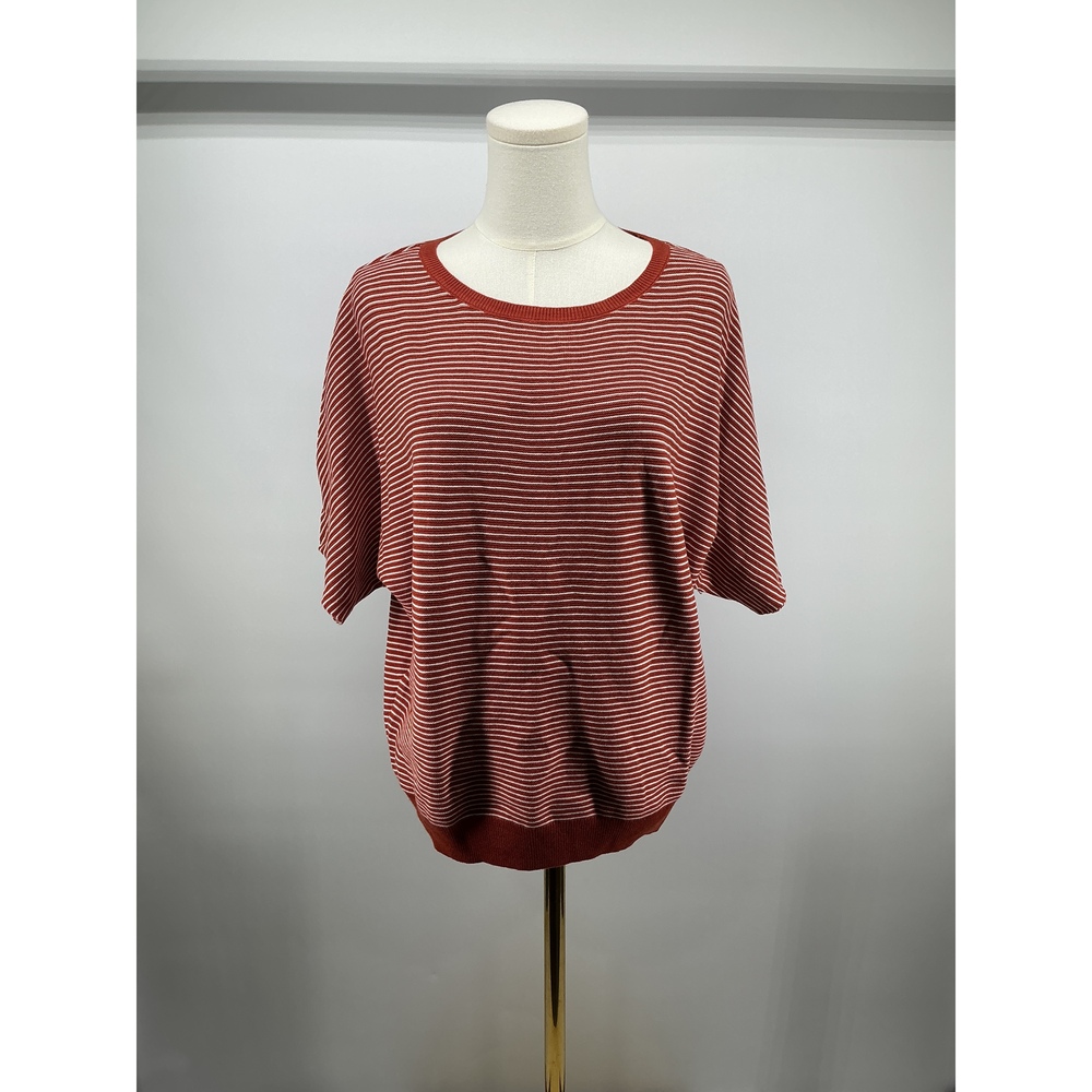 Lightweight Cotton Cashmere Link-Stitch Dolman Knit Top